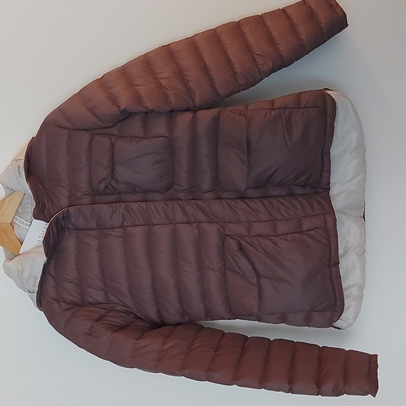 NWT Athleta Reversible Downfilled Jacket with Detachable Hood Rose/Off W… - Picture 2 of 10
